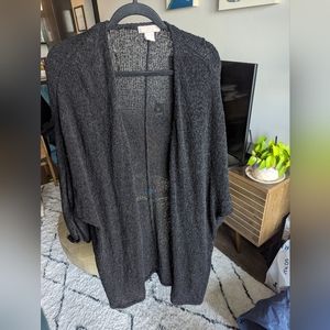 Black, open knit, oversized cardigan/duster, 3/4 sleeves, from H&M, size 2x
